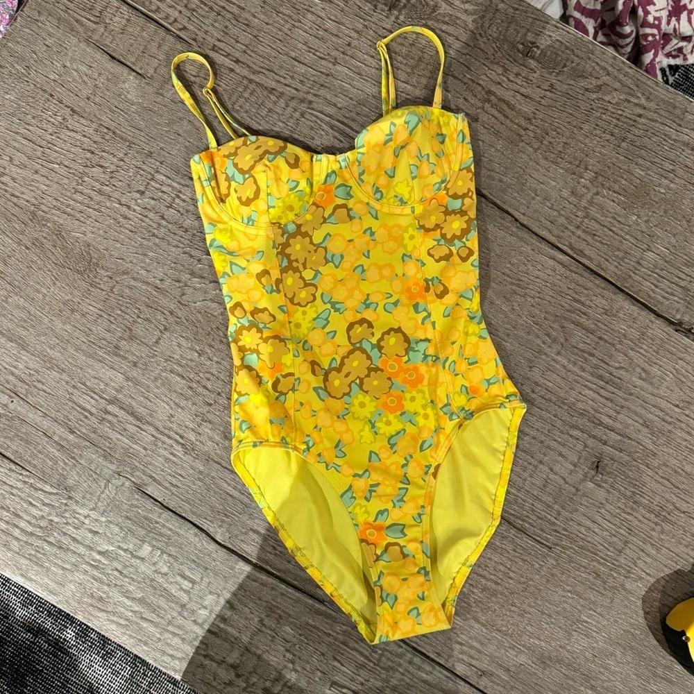 Tory Burch Yellow Blossom One Piece Swimsuit - Picture 7 of 8